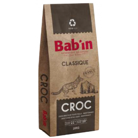 Croquettes Bab'in Classique Croc – Aliment complet économique pour chiens adultes - 18kg