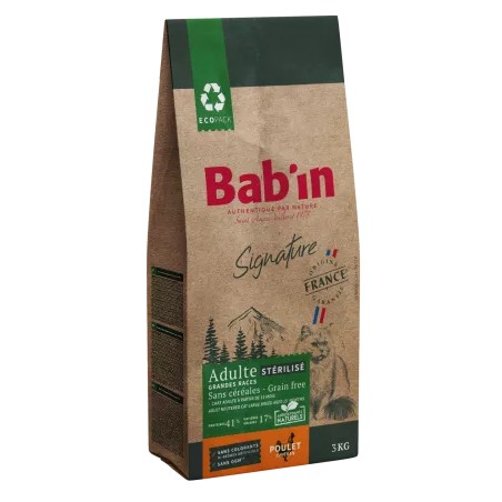 Bab'in - Croquettes chat Signature sans céréales grandes races au poulet