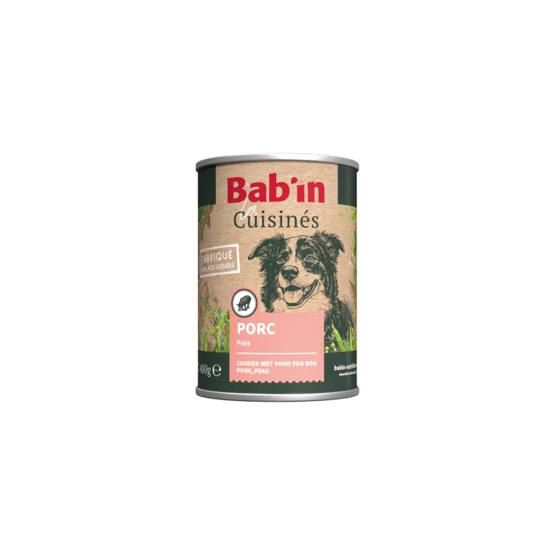 Terrine Cuisinée Chien Bab'in Porc et Légumes 400g