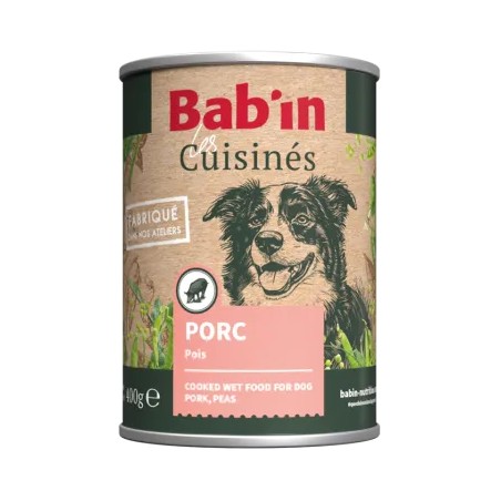 Terrine Cuisinée Chien Bab'in Porc et Légumes 400g