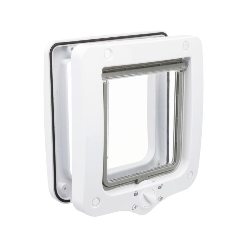 Chatière Trixie 4 Positions Blanche - Silencieuse et Isolante (20x22 cm)