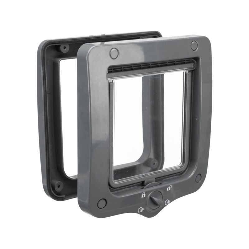 Chatière Trixie 4 Positions Grise - Silencieuse et Isolante (20x22 cm)