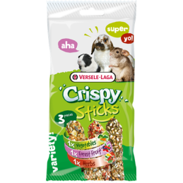 Versele-Laga - Crispy Sticks Herbivores 3 Saveurs 165g - Friandise Rongeur