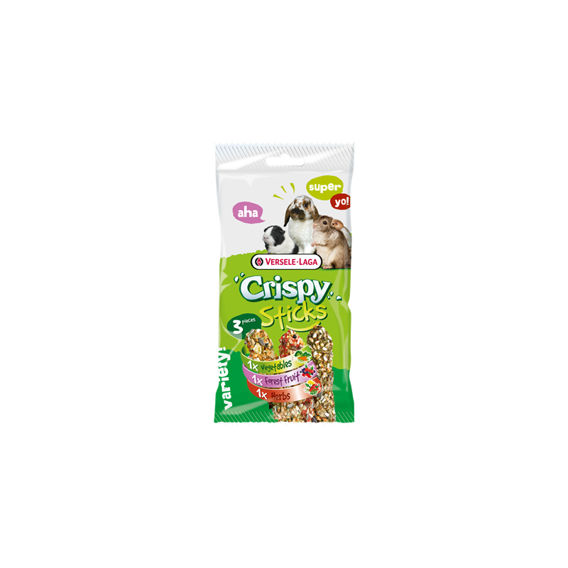 Versele-Laga - Crispy Sticks Herbivores 3 Saveurs 165g - Friandise Rongeur