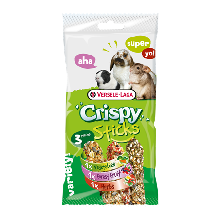 Versele-Laga - Crispy Sticks Herbivores 3 Saveurs 165g - Friandise Rongeur