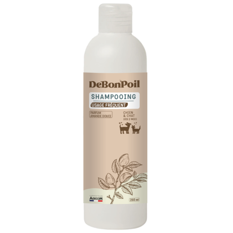 Debonpoil - Shampooing Usage Fréquent pour Chien et Chat – Parfum Amande Douce (250 ml)