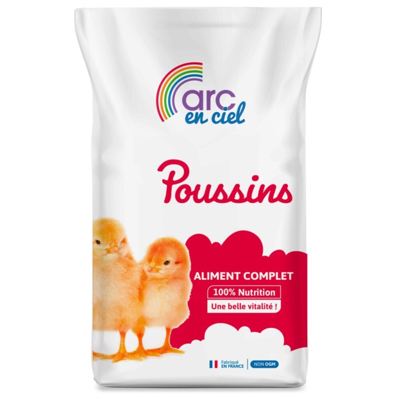 Aliment Poussin Démarrage Arc-en-Ciel 20kg - Sans OGM