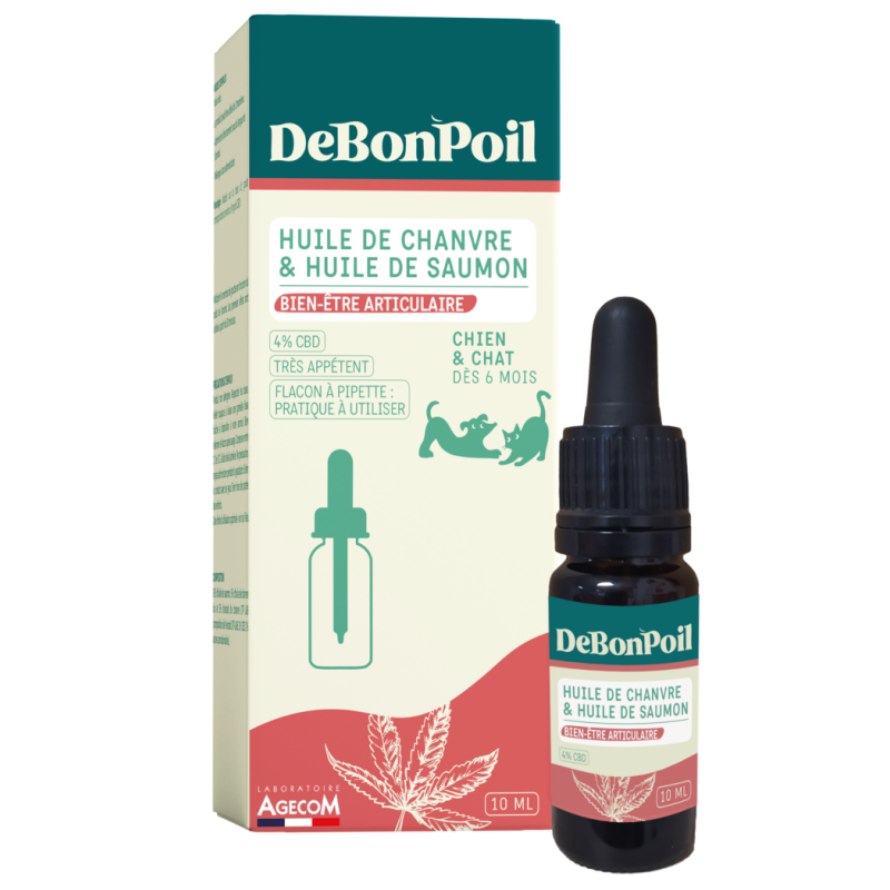 Huile CBD 4% Chien & Chat Articulations 100ml - DEBONPOIL