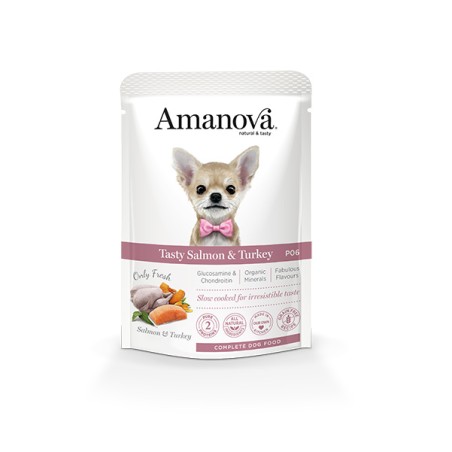 Sachet Amanova Chien Saumon & Dinde Sans Céréales 100g