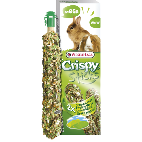 Duo Crispy Mega Sticks Prairie Verte 2x70g - Lapin & Cobaye