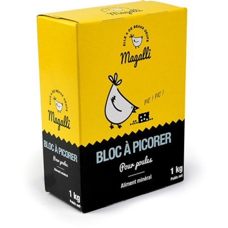 Bloc à Picorer Magalli 1kg – Complément Minéral pour Poules