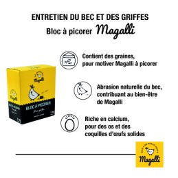 Bloc à Picorer Magalli 1kg – Complément Minéral pour Poules