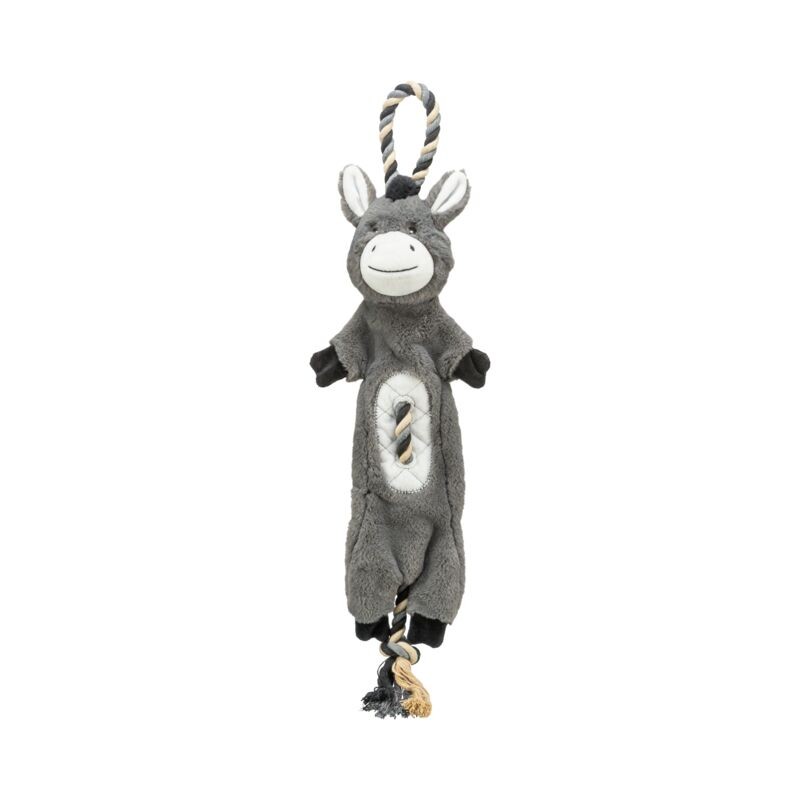 Peluche Âne à la Corde Trixie 66 cm – Jouet Sonore pour Chien