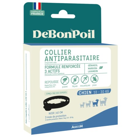 Collier Antiparasitaire DeBonPoil Chien – Protection 3 Mois