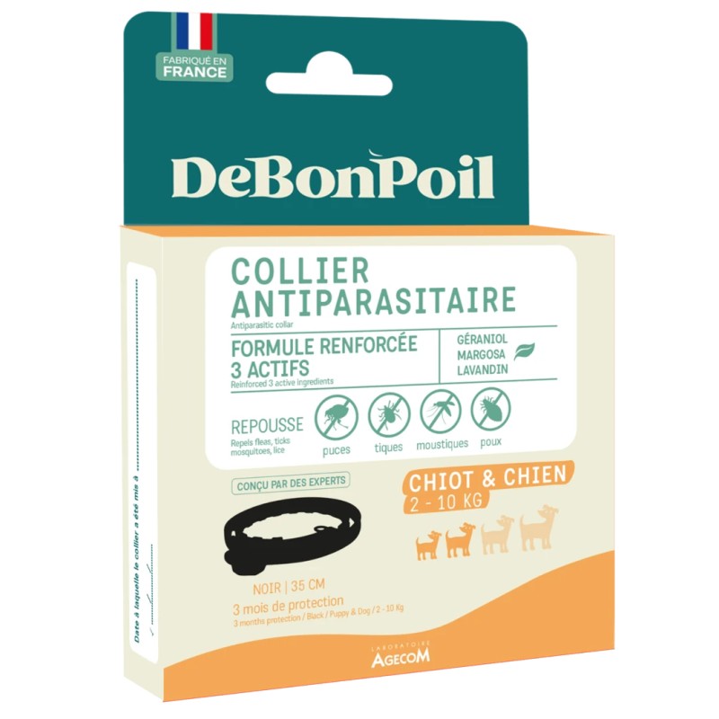 Collier Antiparasitaire DeBonPoil Chien – Protection 3 Mois