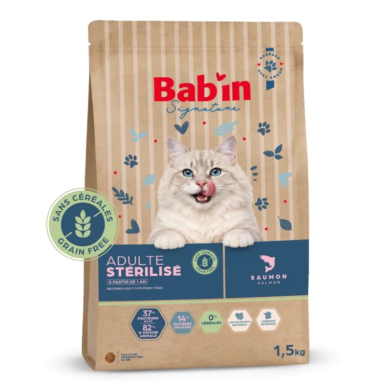 Bab'in Chat Sans Céréales Saumon | Croquettes Chat