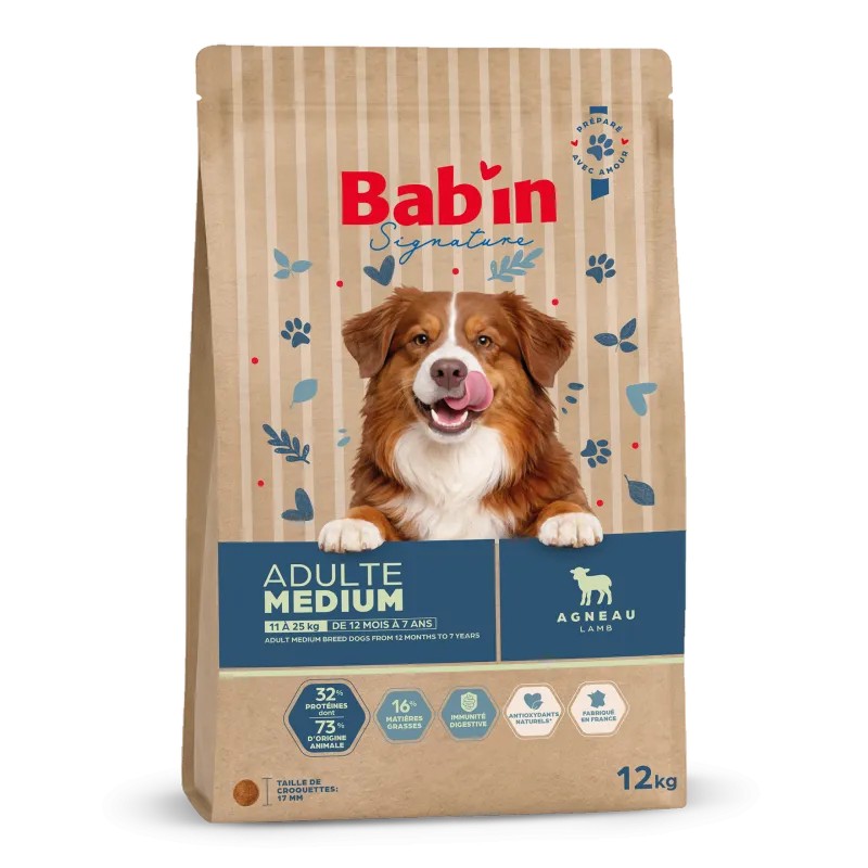 Bab'in Medium Adulte Agneau | Croquettes Chien